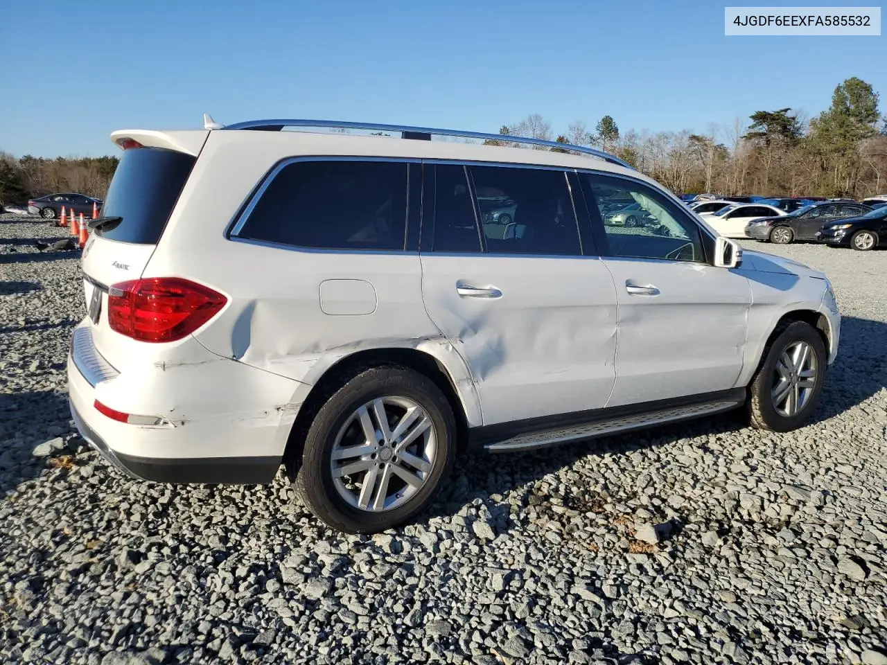 2015 Mercedes-Benz Gl 450 4Matic VIN: 4JGDF6EEXFA585532 Lot: 45792825