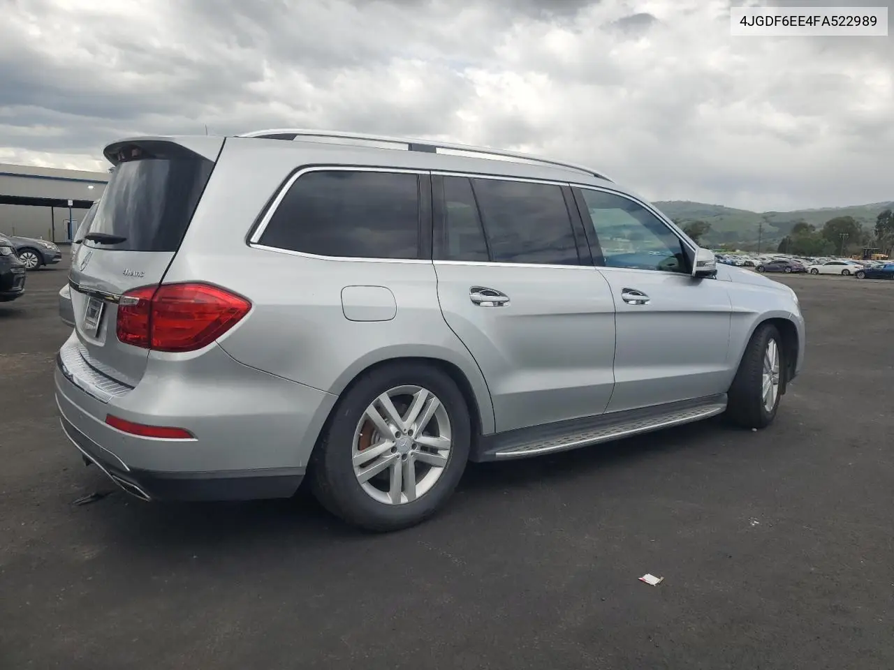 2015 Mercedes-Benz Gl 450 4Matic VIN: 4JGDF6EE4FA522989 Lot: 51430495