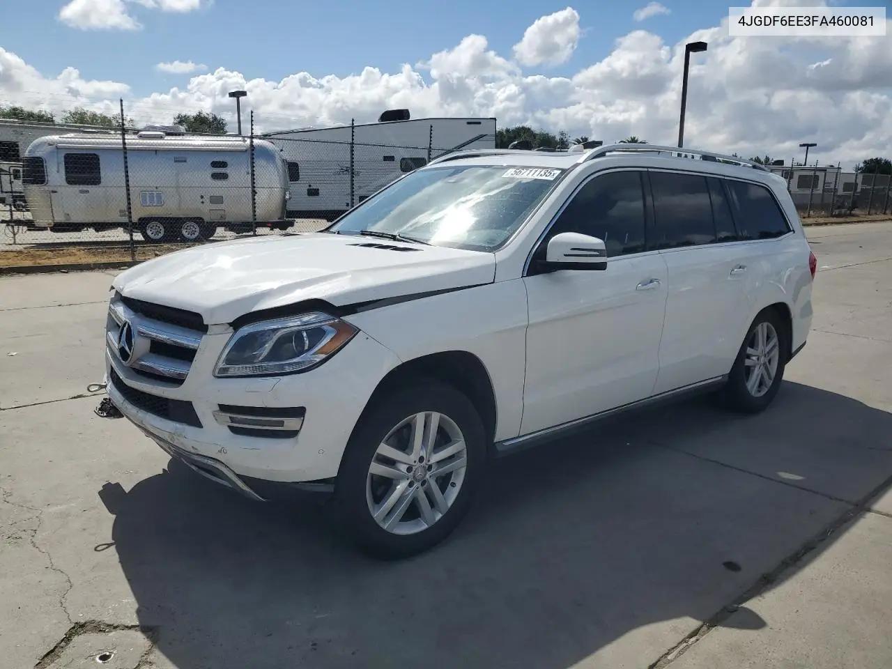 2015 Mercedes-Benz Gl 450 4Matic VIN: 4JGDF6EE3FA460081 Lot: 56711135