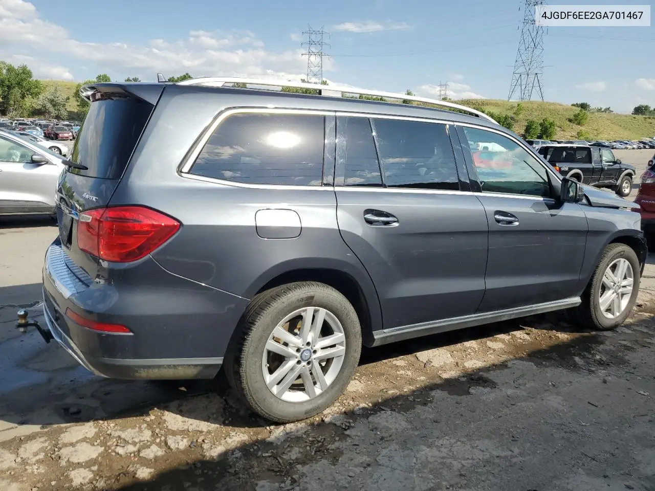 2016 Mercedes-Benz Gl 450 4Matic VIN: 4JGDF6EE2GA701467 Lot: 61184825