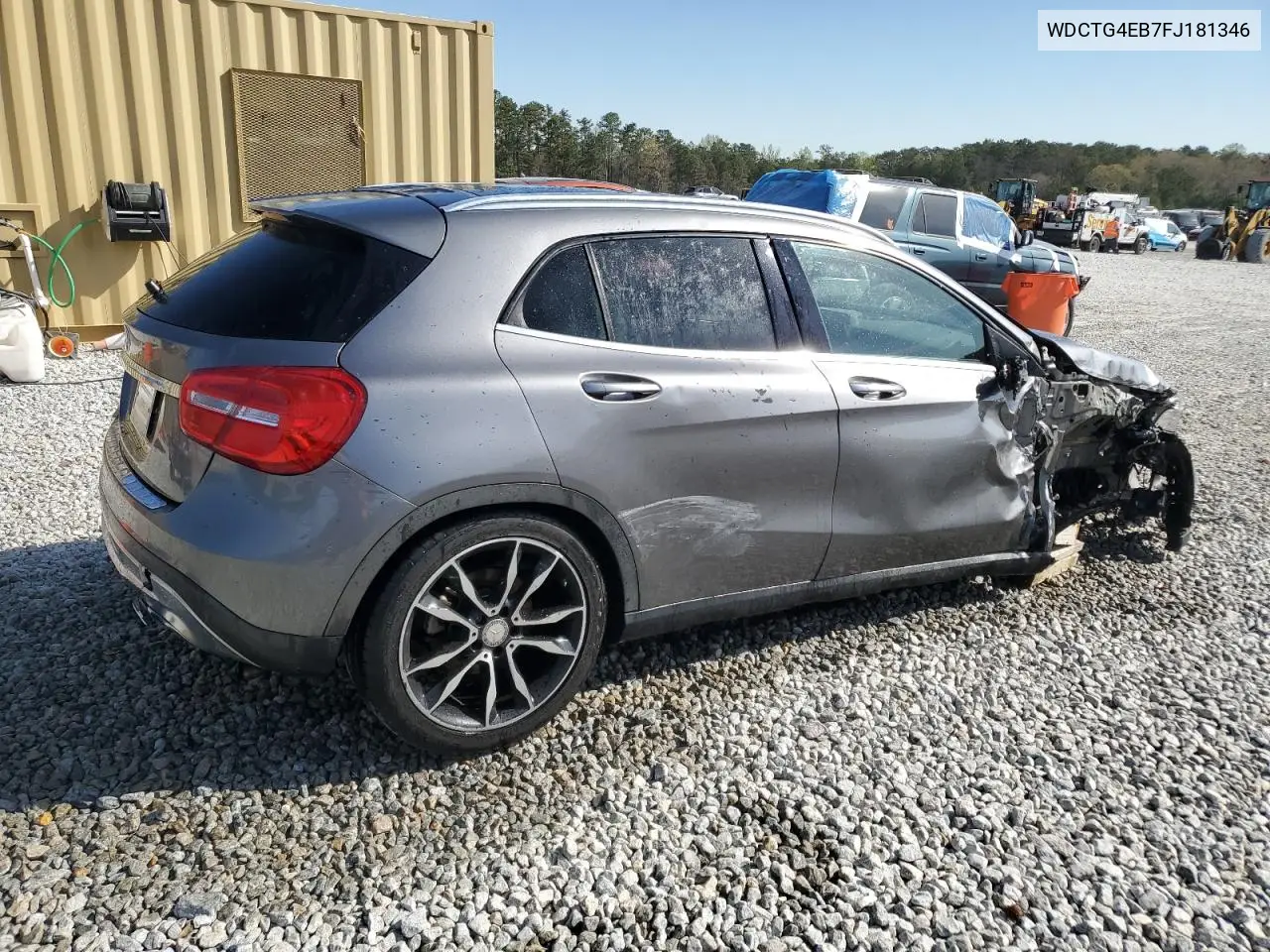 2015 Mercedes-Benz Gla 250 VIN: WDCTG4EB7FJ181346 Lot: 50884995
