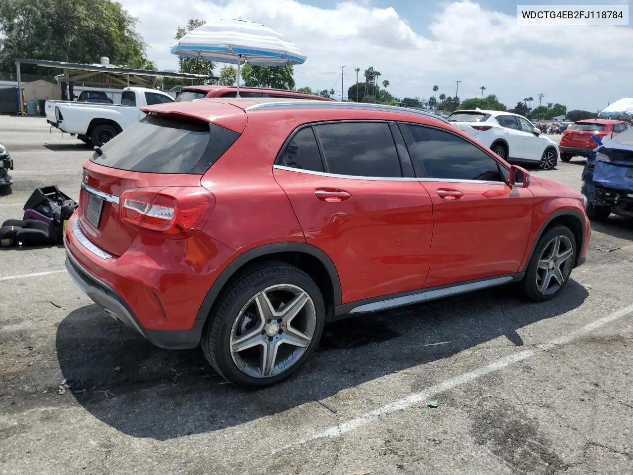 2015 Mercedes-Benz Gla 250 VIN: WDCTG4EB2FJ118784 Lot: 65575955