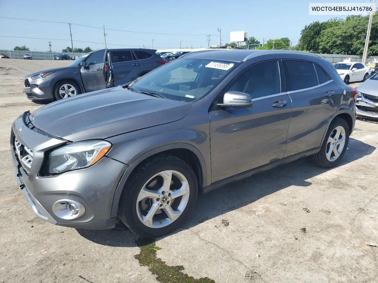 2018 Mercedes-Benz Gla 250 VIN: WDCTG4EB5JJ416786 Lot: 61495365