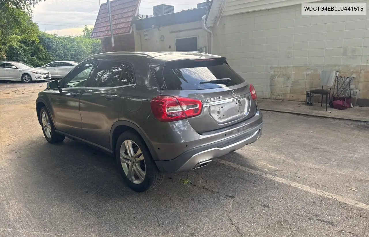 2018 Mercedes-Benz Gla 250 VIN: WDCTG4EB0JJ441515 Lot: 61873545