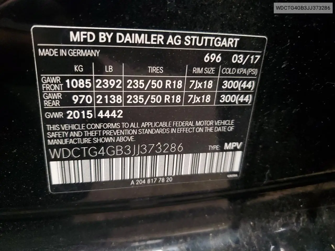 2018 Mercedes-Benz Gla 250 4Matic VIN: WDCTG4GB3JJ373286 Lot: 65211375
