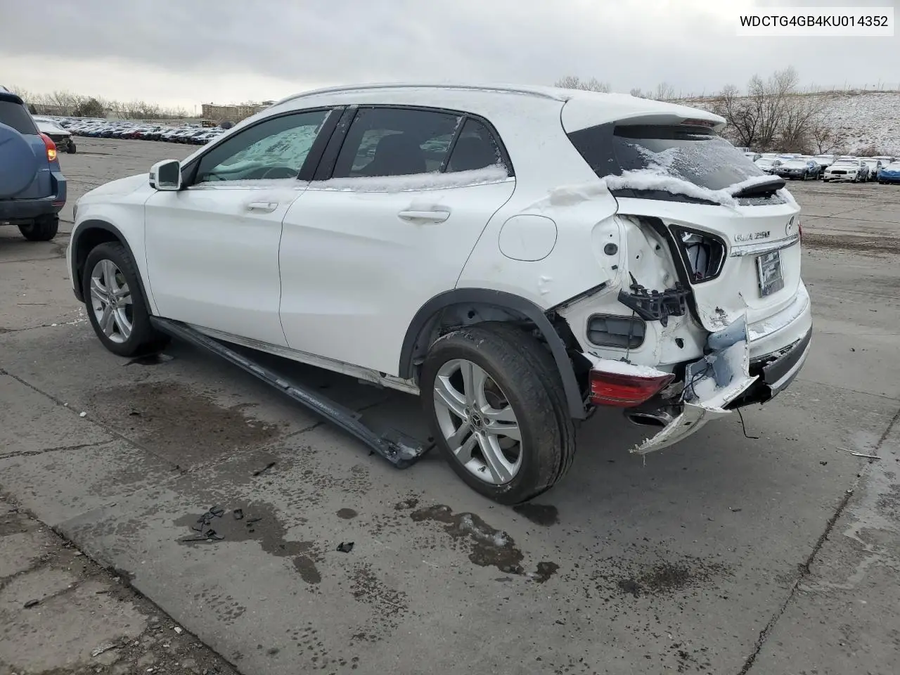2019 Mercedes-Benz Gla 250 4Matic VIN: WDCTG4GB4KU014352 Lot: 49877135