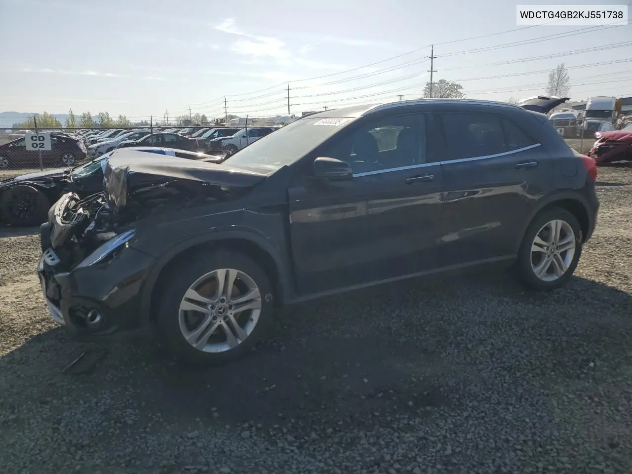 2019 Mercedes-Benz Gla 250 4Matic VIN: WDCTG4GB2KJ551738 Lot: 51333205