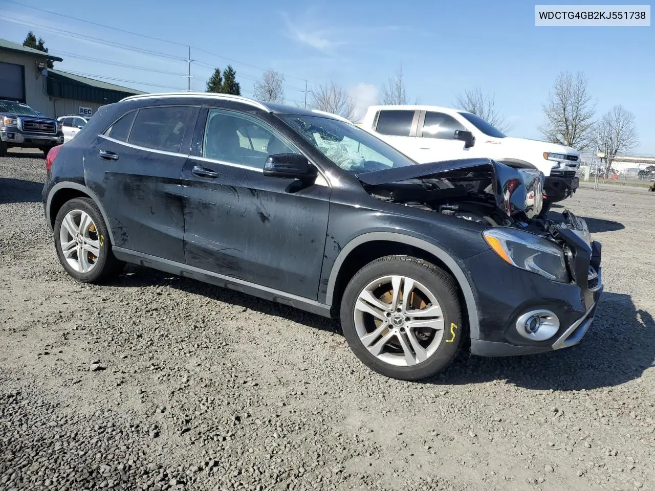 2019 Mercedes-Benz Gla 250 4Matic VIN: WDCTG4GB2KJ551738 Lot: 51333205