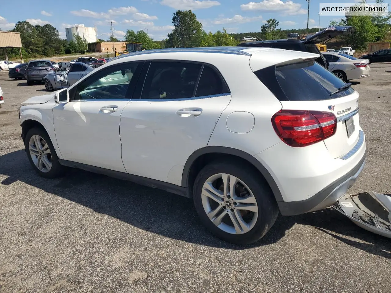 2019 Mercedes-Benz Gla 250 VIN: WDCTG4EBXKU004184 Lot: 55286355