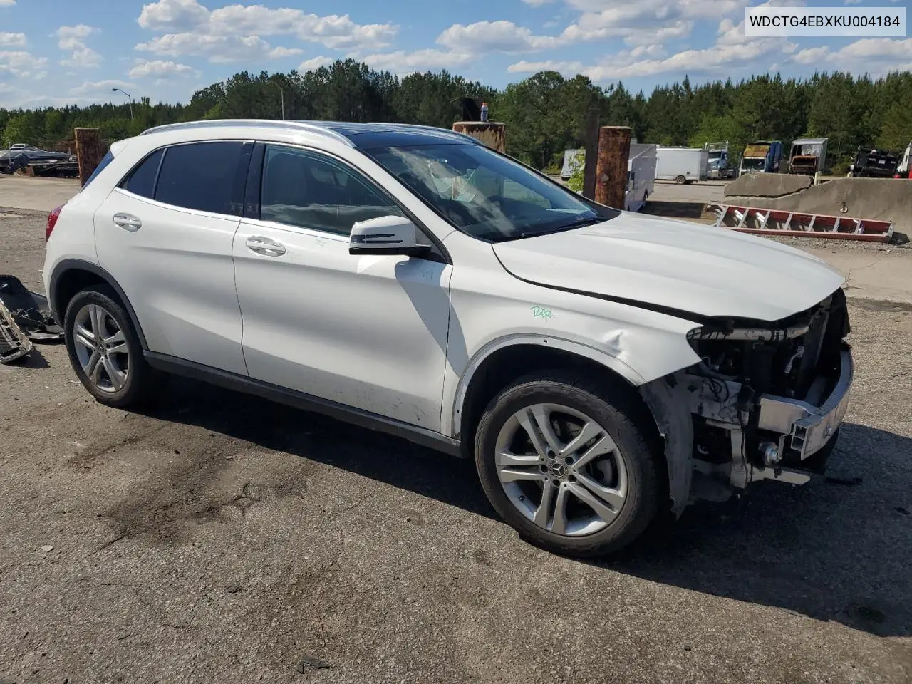 2019 Mercedes-Benz Gla 250 VIN: WDCTG4EBXKU004184 Lot: 55286355