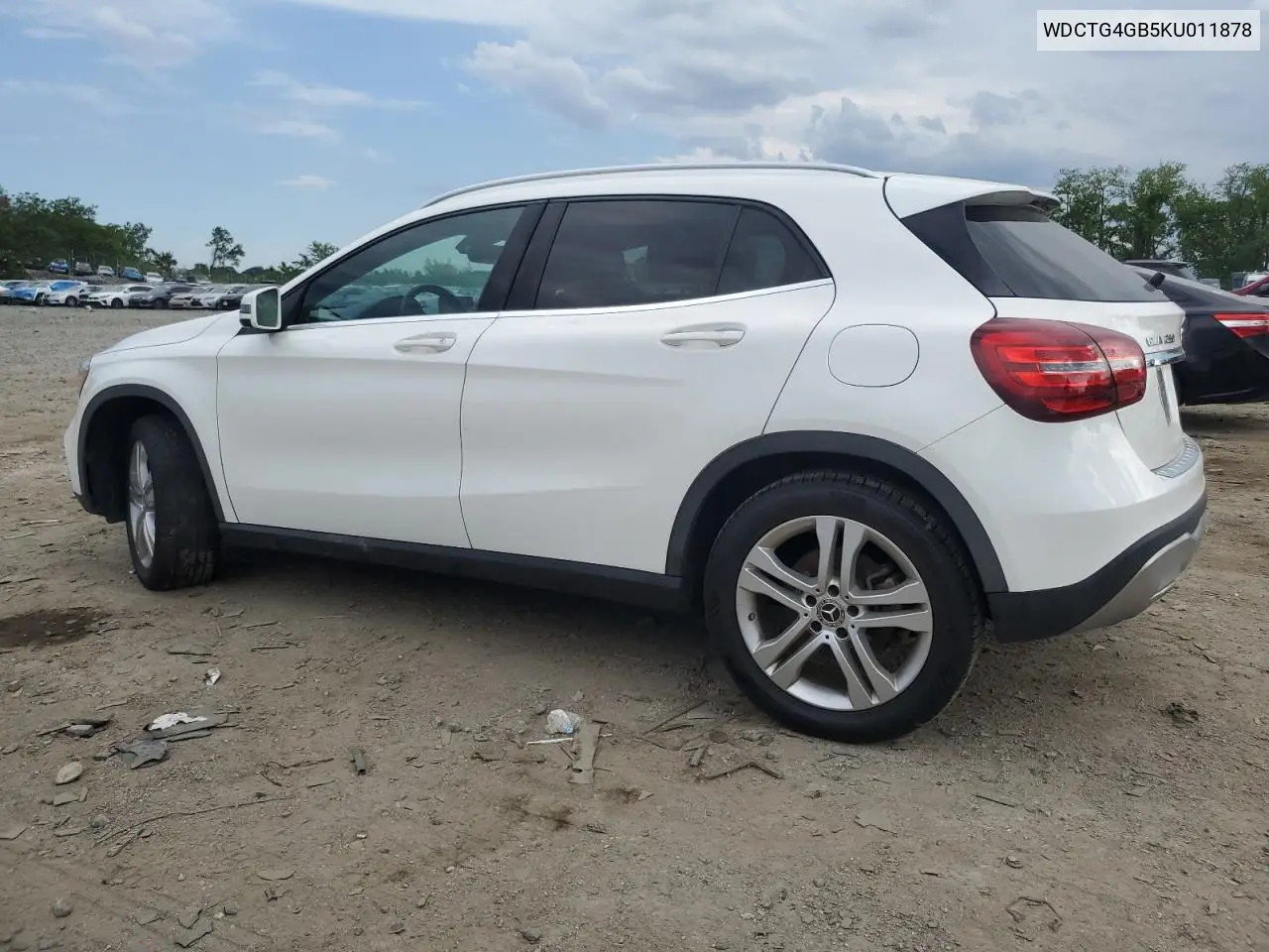 2019 Mercedes-Benz Gla 250 4Matic VIN: WDCTG4GB5KU011878 Lot: 56302735