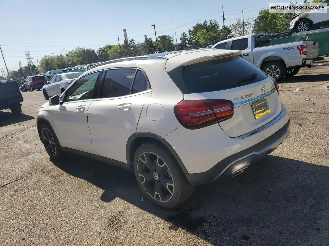 2019 Mercedes-Benz Gla 250 4Matic VIN: WDCTG4GB8KJ549895 Lot: 56713455