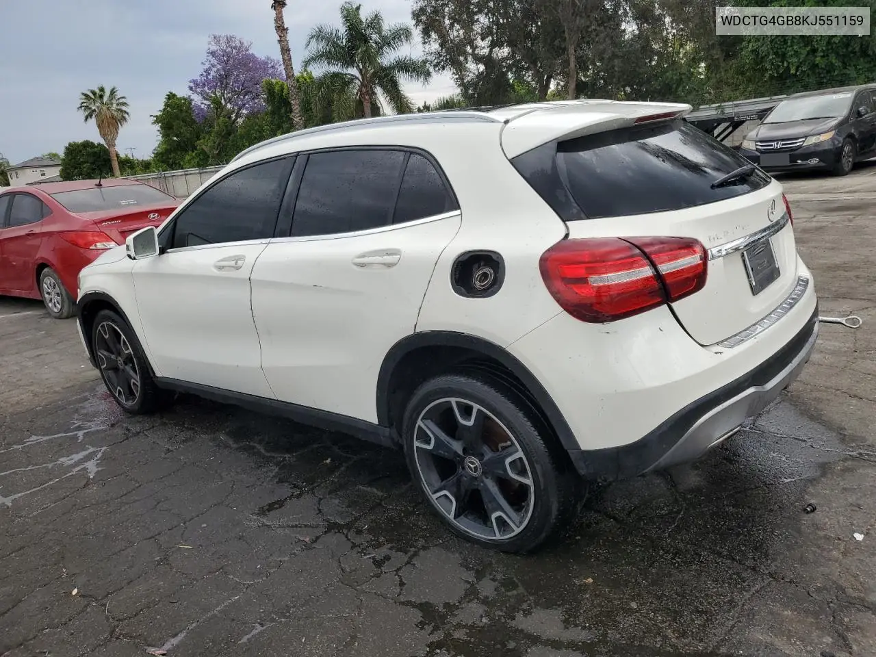 2019 Mercedes-Benz Gla 250 4Matic VIN: WDCTG4GB8KJ551159 Lot: 59147165