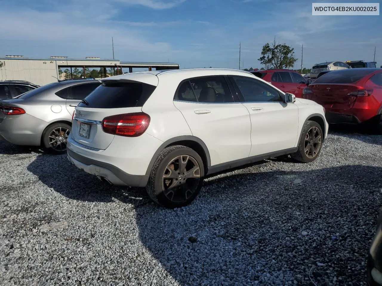 2019 Mercedes-Benz Gla 250 VIN: WDCTG4EB2KU002025 Lot: 61198885