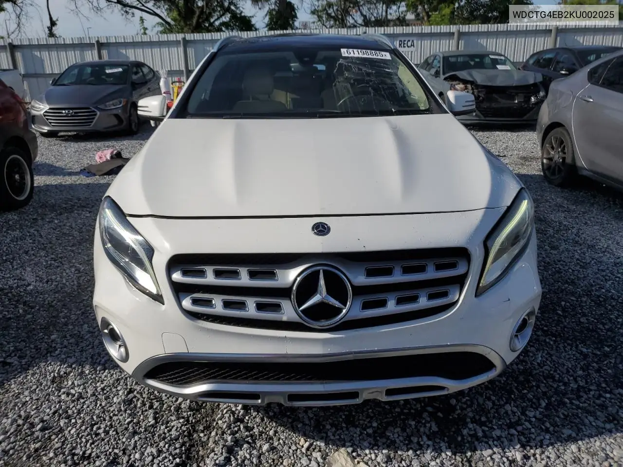 2019 Mercedes-Benz Gla 250 VIN: WDCTG4EB2KU002025 Lot: 61198885