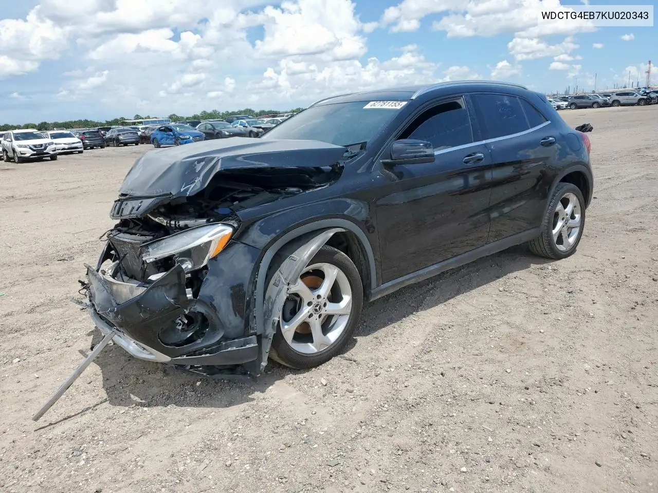 2019 Mercedes-Benz Gla 250 VIN: WDCTG4EB7KU020343 Lot: 62781155