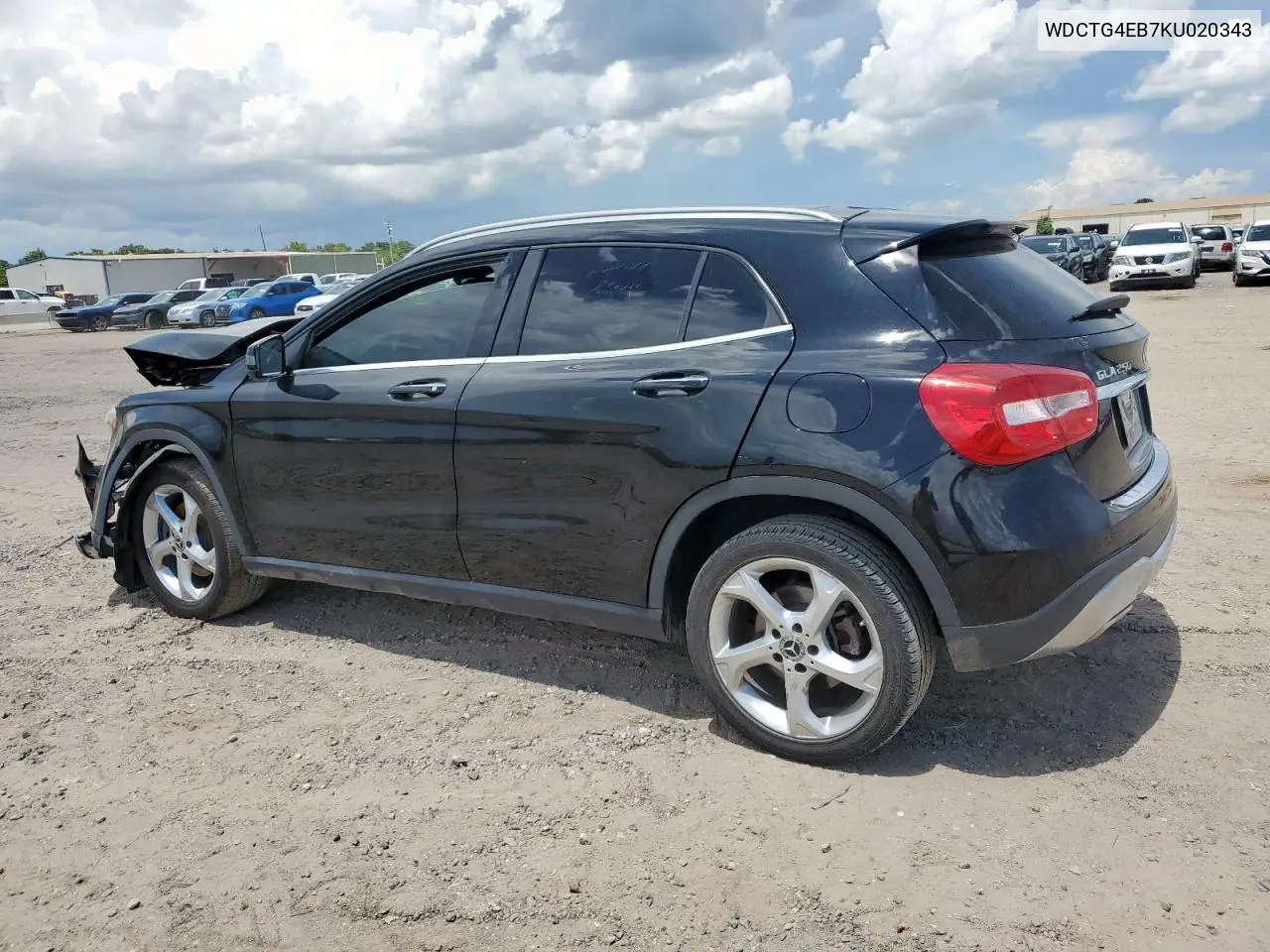 2019 Mercedes-Benz Gla 250 VIN: WDCTG4EB7KU020343 Lot: 62781155