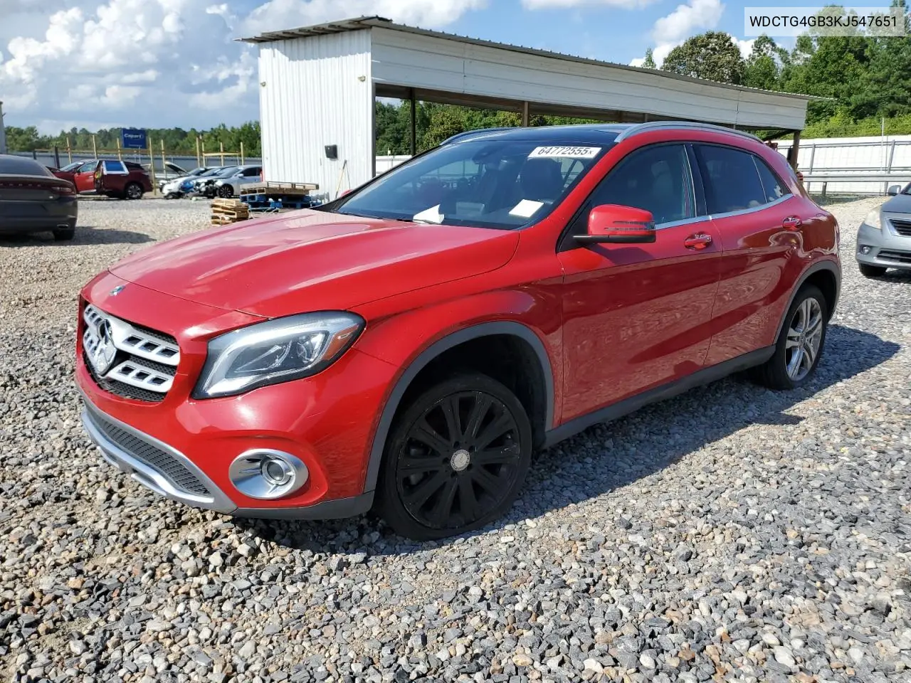 2019 Mercedes-Benz Gla 250 4Matic VIN: WDCTG4GB3KJ547651 Lot: 64772555