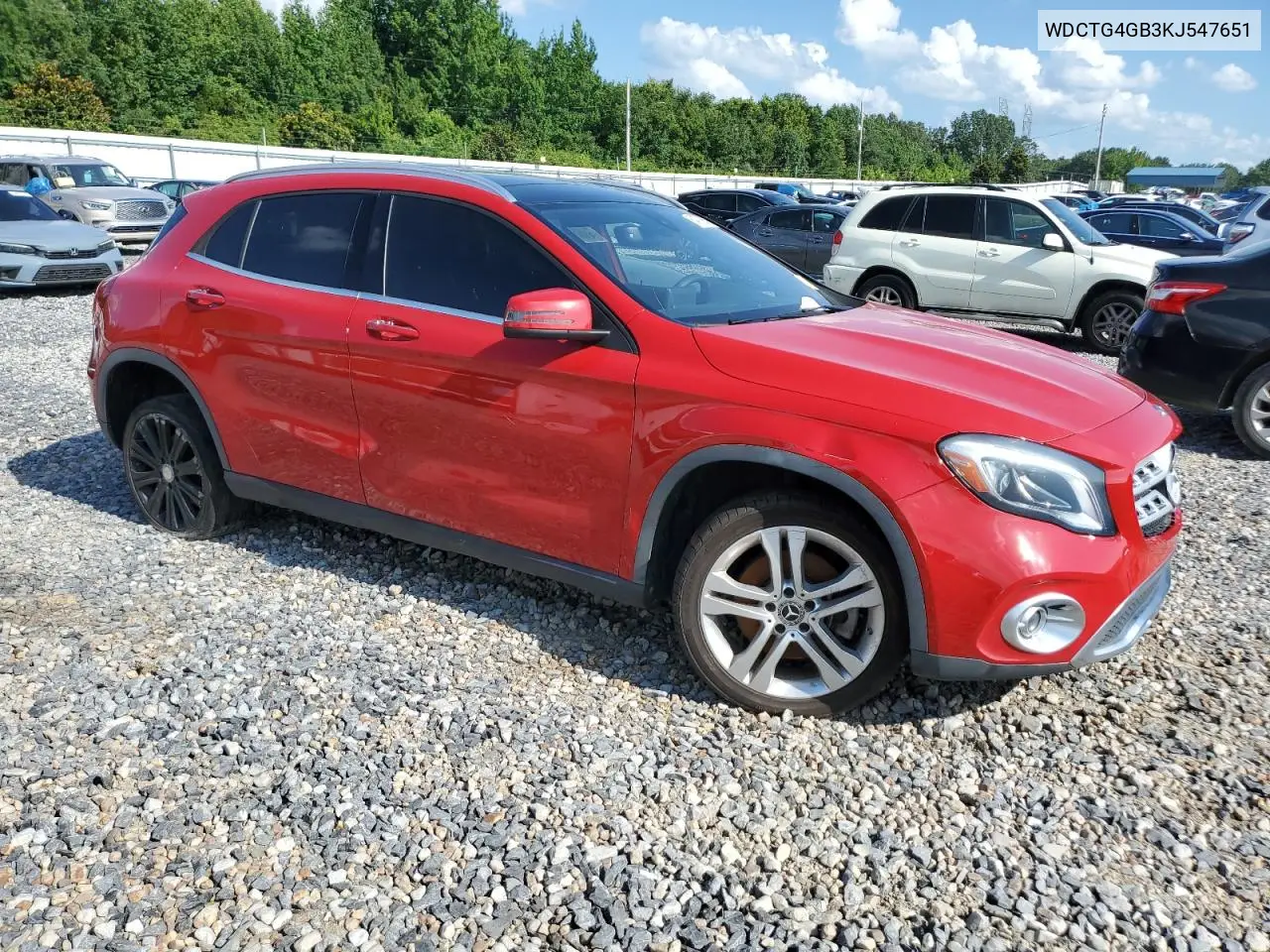 2019 Mercedes-Benz Gla 250 4Matic VIN: WDCTG4GB3KJ547651 Lot: 64772555
