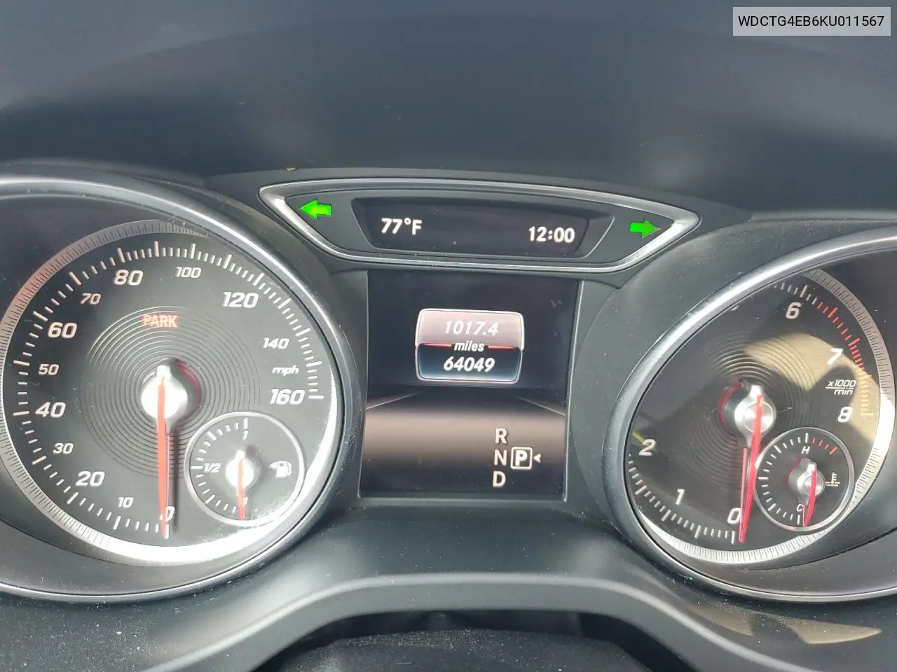 2019 Mercedes-Benz Gla 250 VIN: WDCTG4EB6KU011567 Lot: 65589825