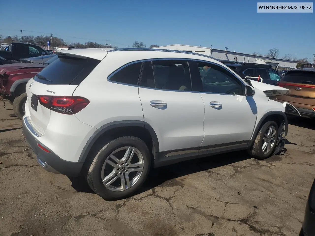 2021 Mercedes-Benz Gla 250 4Matic VIN: W1N4N4HB4MJ310872 Lot: 49276615