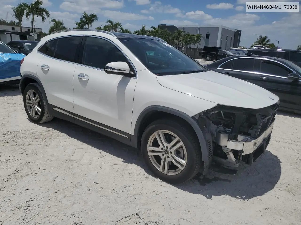 2021 Mercedes-Benz Gla 250 VIN: W1N4N4GB4MJ170338 Lot: 55278695