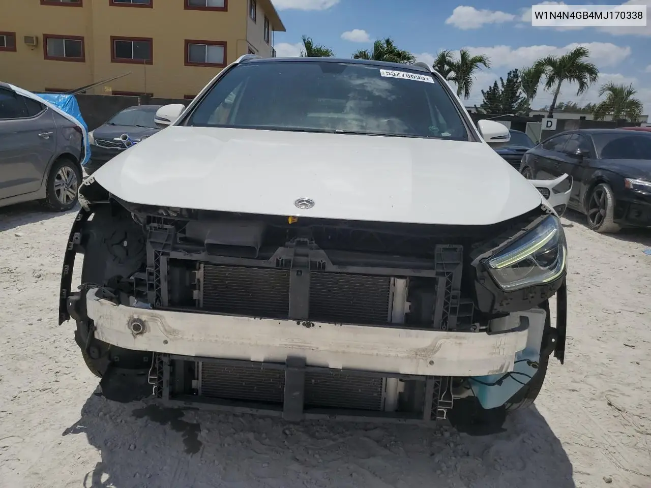 2021 Mercedes-Benz Gla 250 VIN: W1N4N4GB4MJ170338 Lot: 55278695