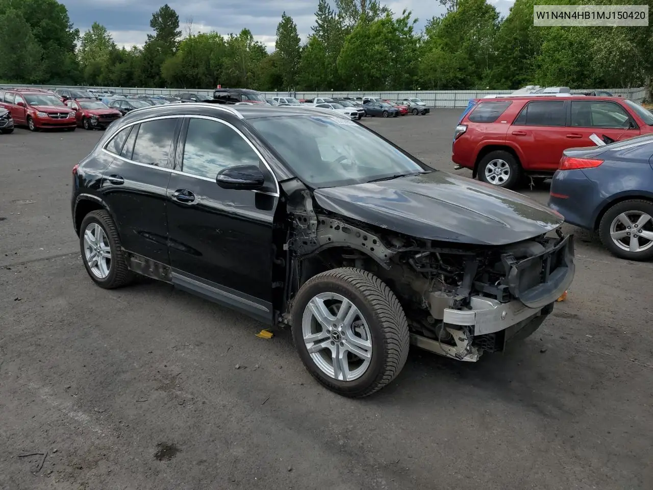 2021 Mercedes-Benz Gla 250 4Matic VIN: W1N4N4HB1MJ150420 Lot: 55755905