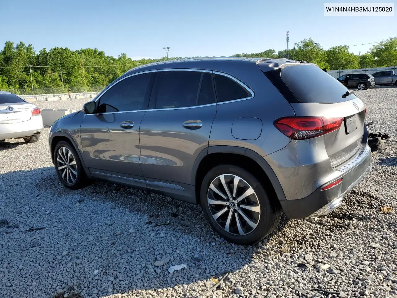 2021 Mercedes-Benz Gla 250 4Matic VIN: W1N4N4HB3MJ125020 Lot: 56316165