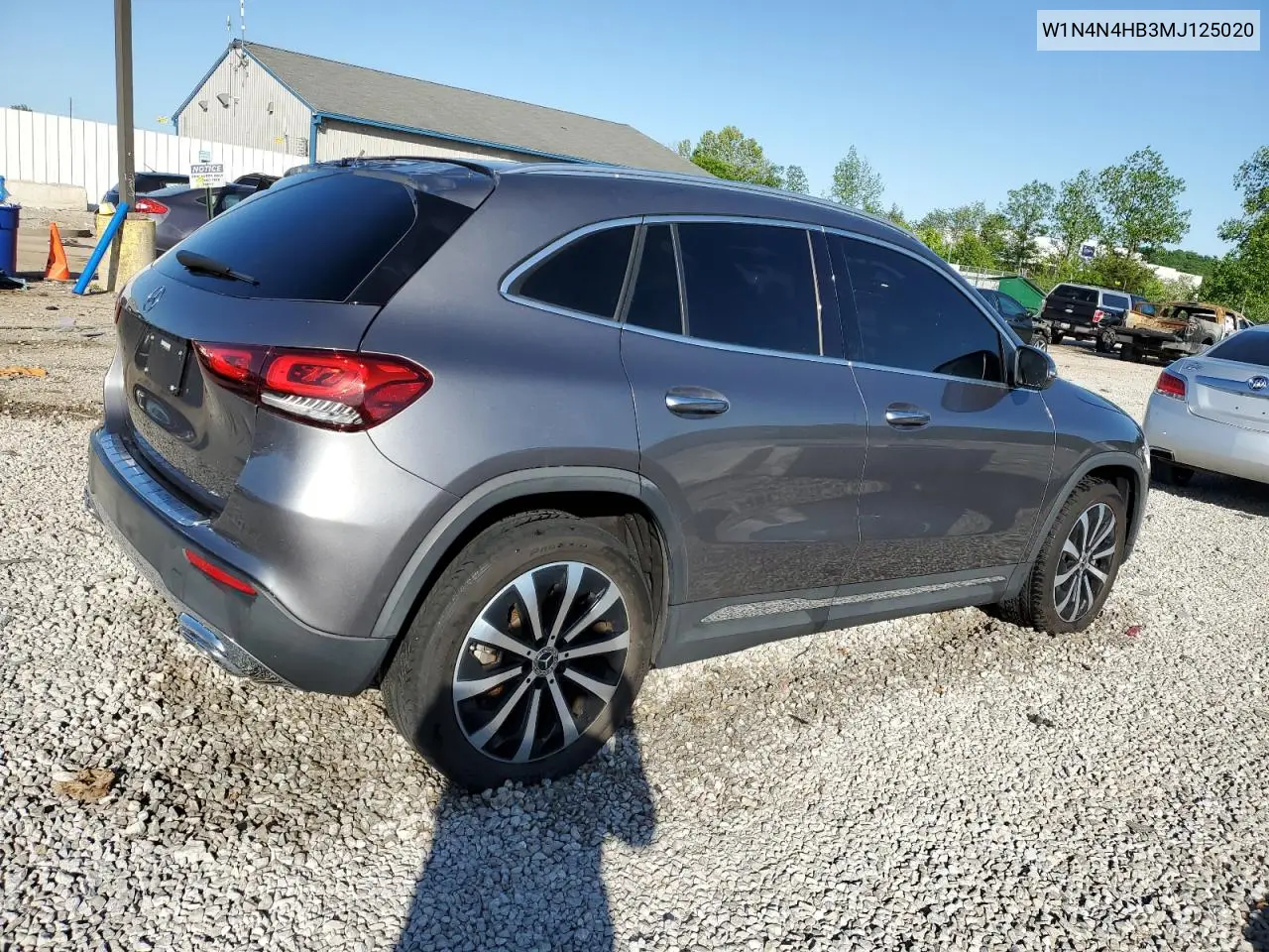 2021 Mercedes-Benz Gla 250 4Matic VIN: W1N4N4HB3MJ125020 Lot: 56316165