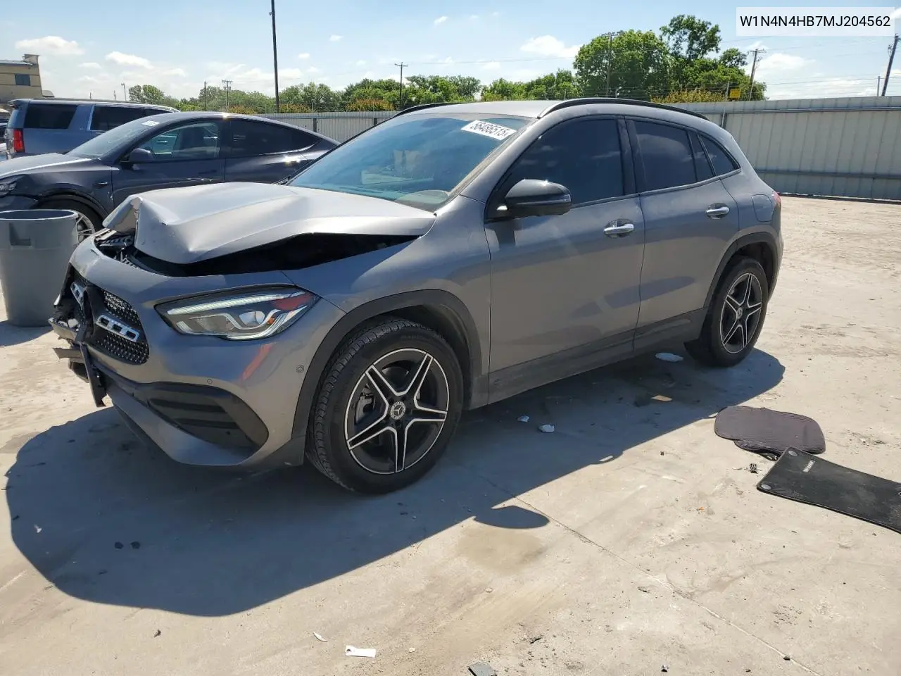 2021 Mercedes-Benz Gla 250 4Matic VIN: W1N4N4HB7MJ204562 Lot: 56486515