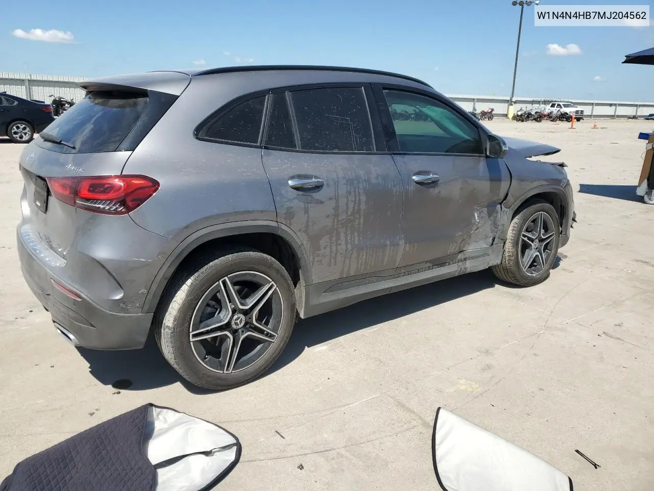 2021 Mercedes-Benz Gla 250 4Matic VIN: W1N4N4HB7MJ204562 Lot: 56486515