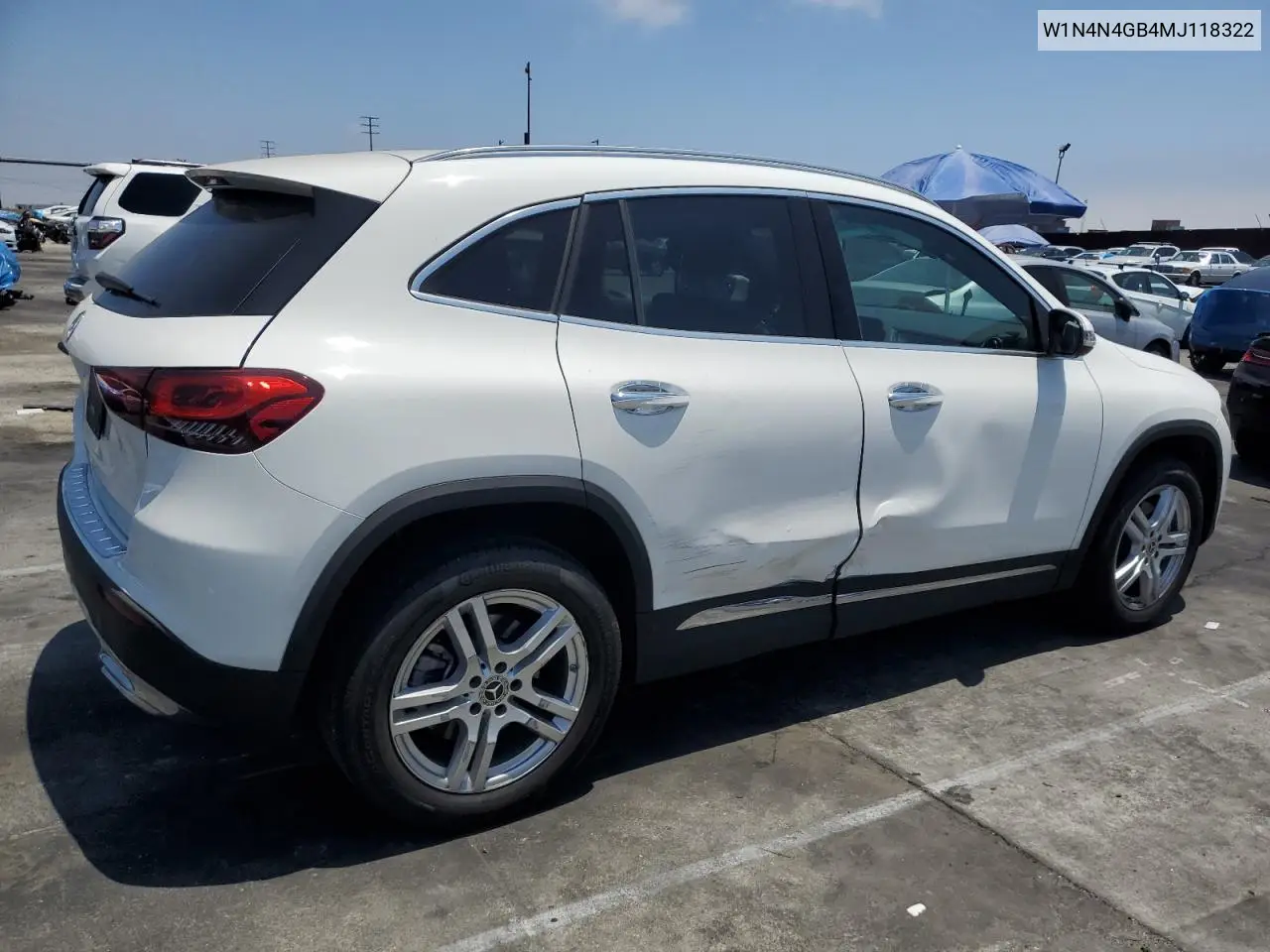 2021 Mercedes-Benz Gla 250 VIN: W1N4N4GB4MJ118322 Lot: 59956195