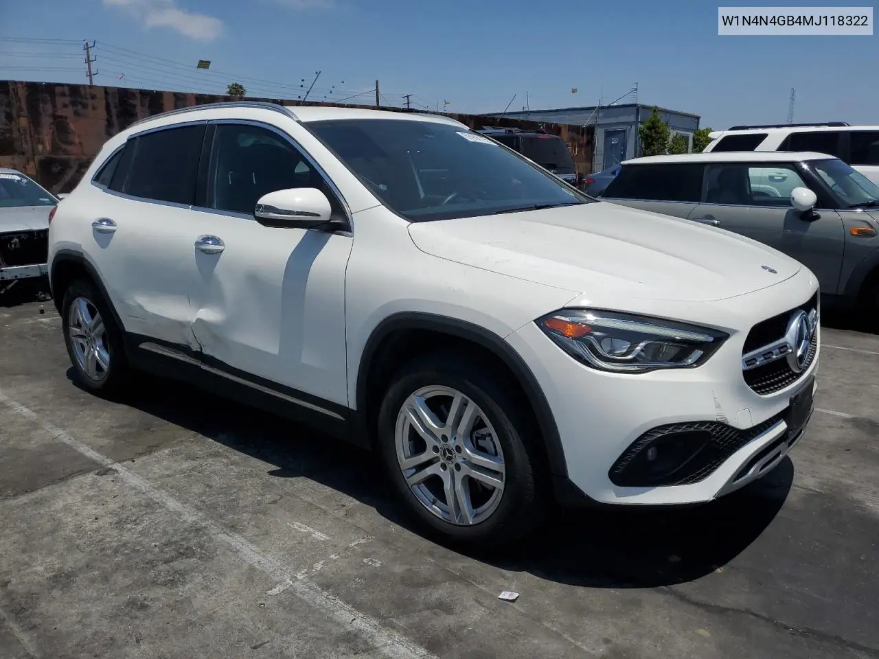 2021 Mercedes-Benz Gla 250 VIN: W1N4N4GB4MJ118322 Lot: 59956195