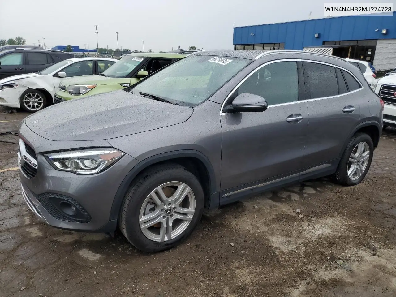 2021 Mercedes-Benz Gla 250 4Matic VIN: W1N4N4HB2MJ274728 Lot: 60274995