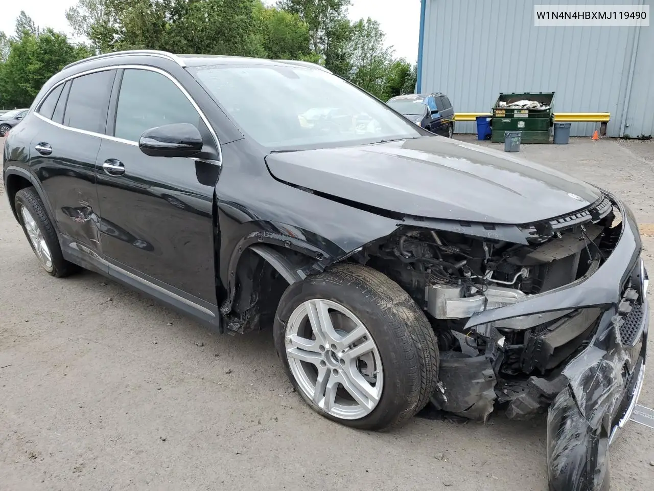 2021 Mercedes-Benz Gla 250 4Matic VIN: W1N4N4HBXMJ119490 Lot: 60814205