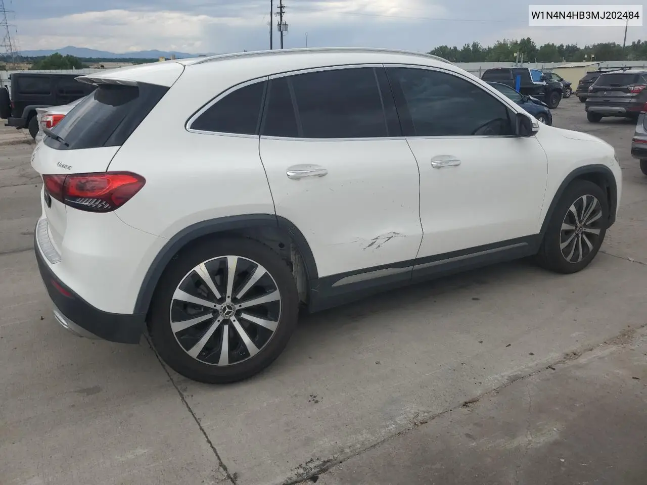 2021 Mercedes-Benz Gla 250 4Matic VIN: W1N4N4HB3MJ202484 Lot: 64861735