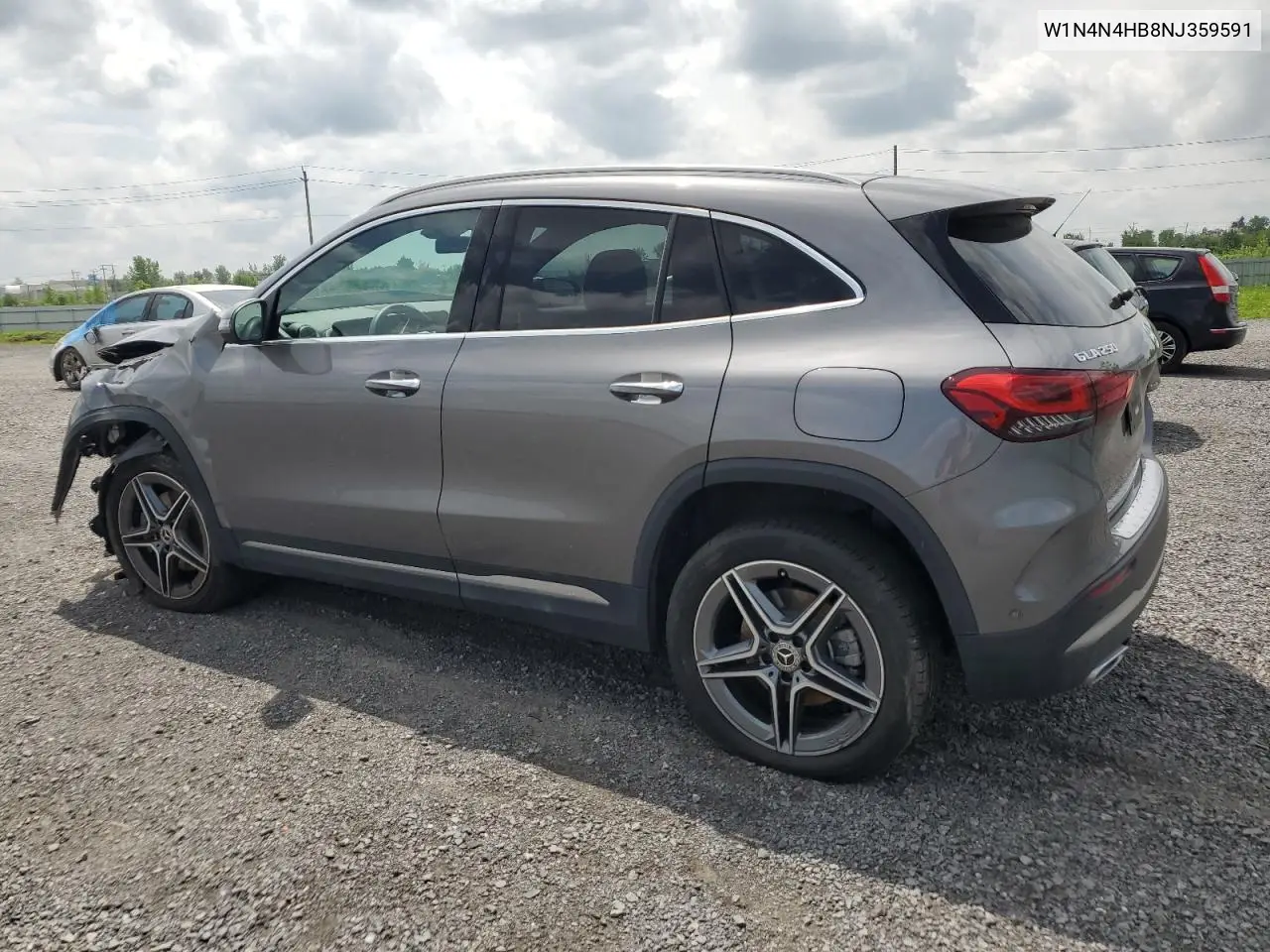 2022 Mercedes-Benz Gla 250 4Matic VIN: W1N4N4HB8NJ359591 Lot: 60007925
