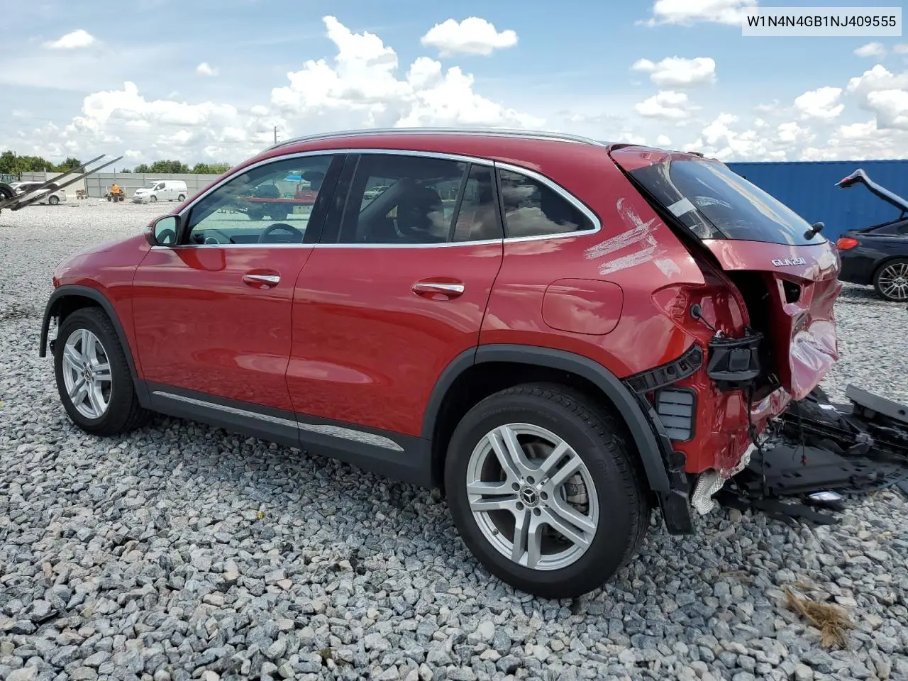 2022 Mercedes-Benz Gla 250 VIN: W1N4N4GB1NJ409555 Lot: 61970735