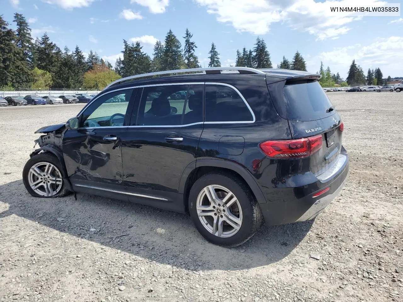 2020 Mercedes-Benz Glb 250 4Matic VIN: W1N4M4HB4LW035833 Lot: 55117135