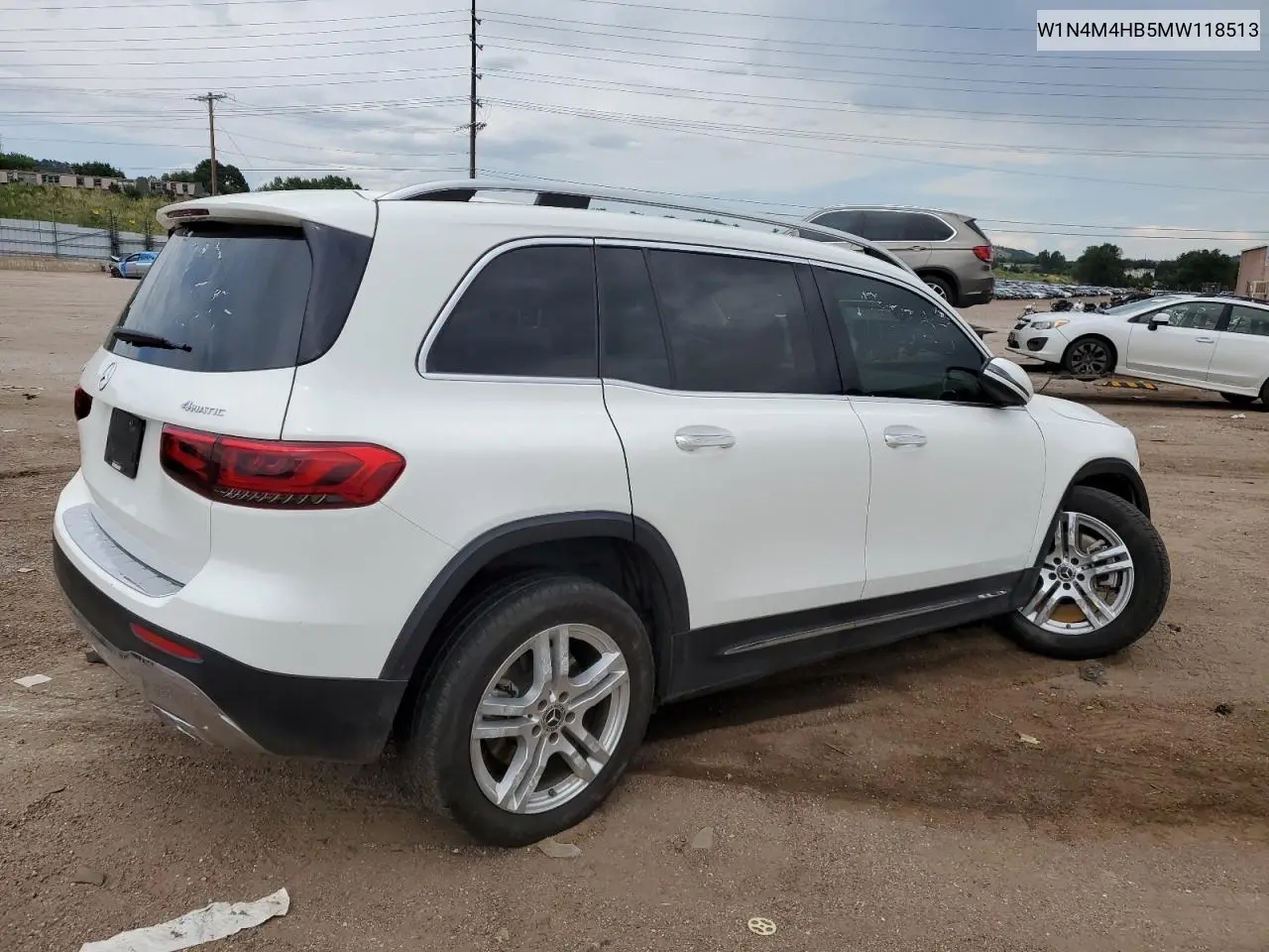 2021 Mercedes-Benz Glb 250 4Matic VIN: W1N4M4HB5MW118513 Lot: 65448505