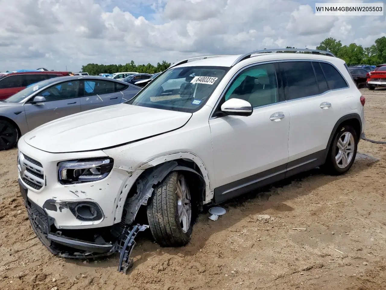 2022 Mercedes-Benz Glb 250 VIN: W1N4M4GB6NW205503 Lot: 64003315