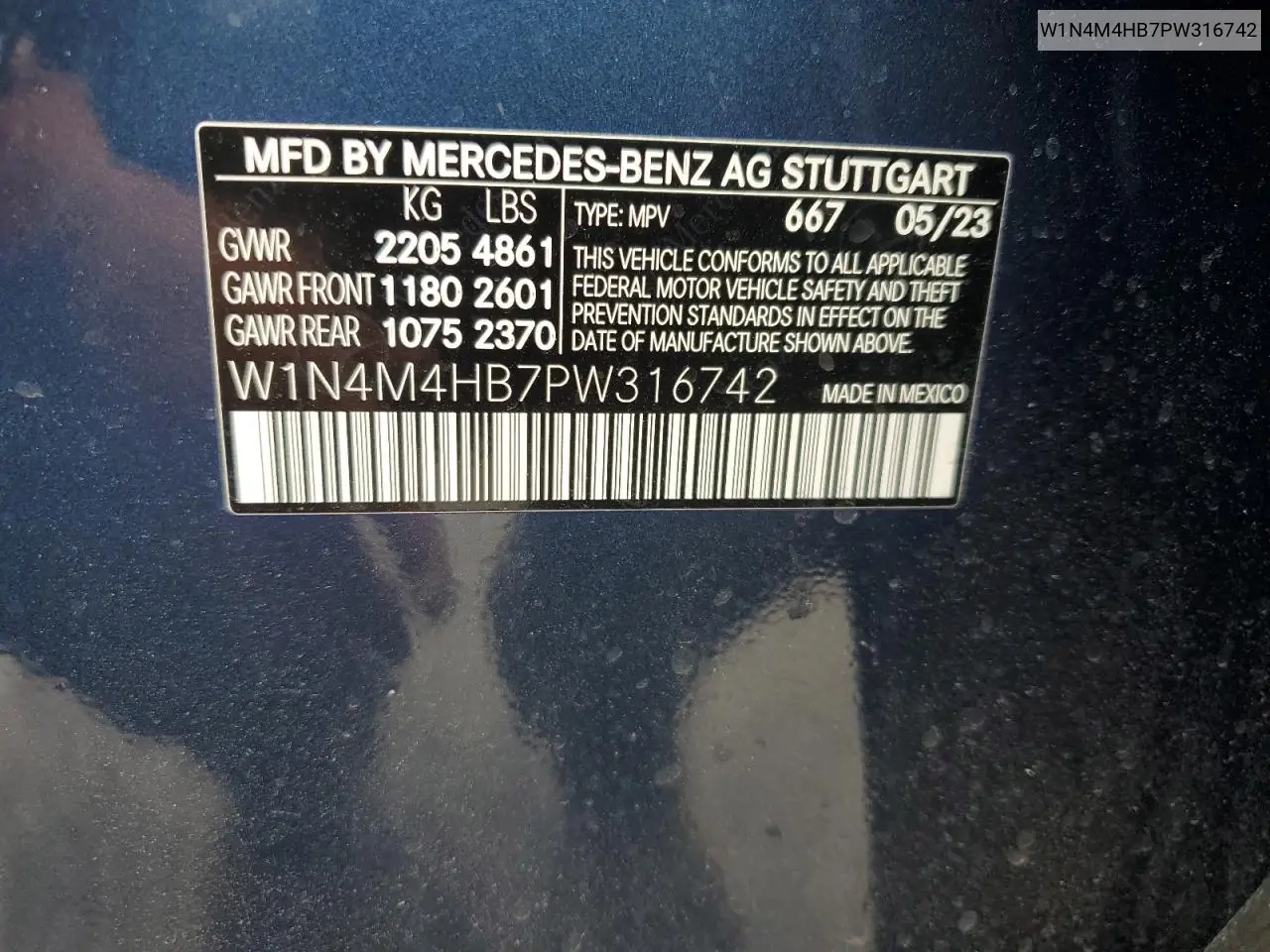 2023 Mercedes-Benz Glb 250 4Matic VIN: W1N4M4HB7PW316742 Lot: 63149235
