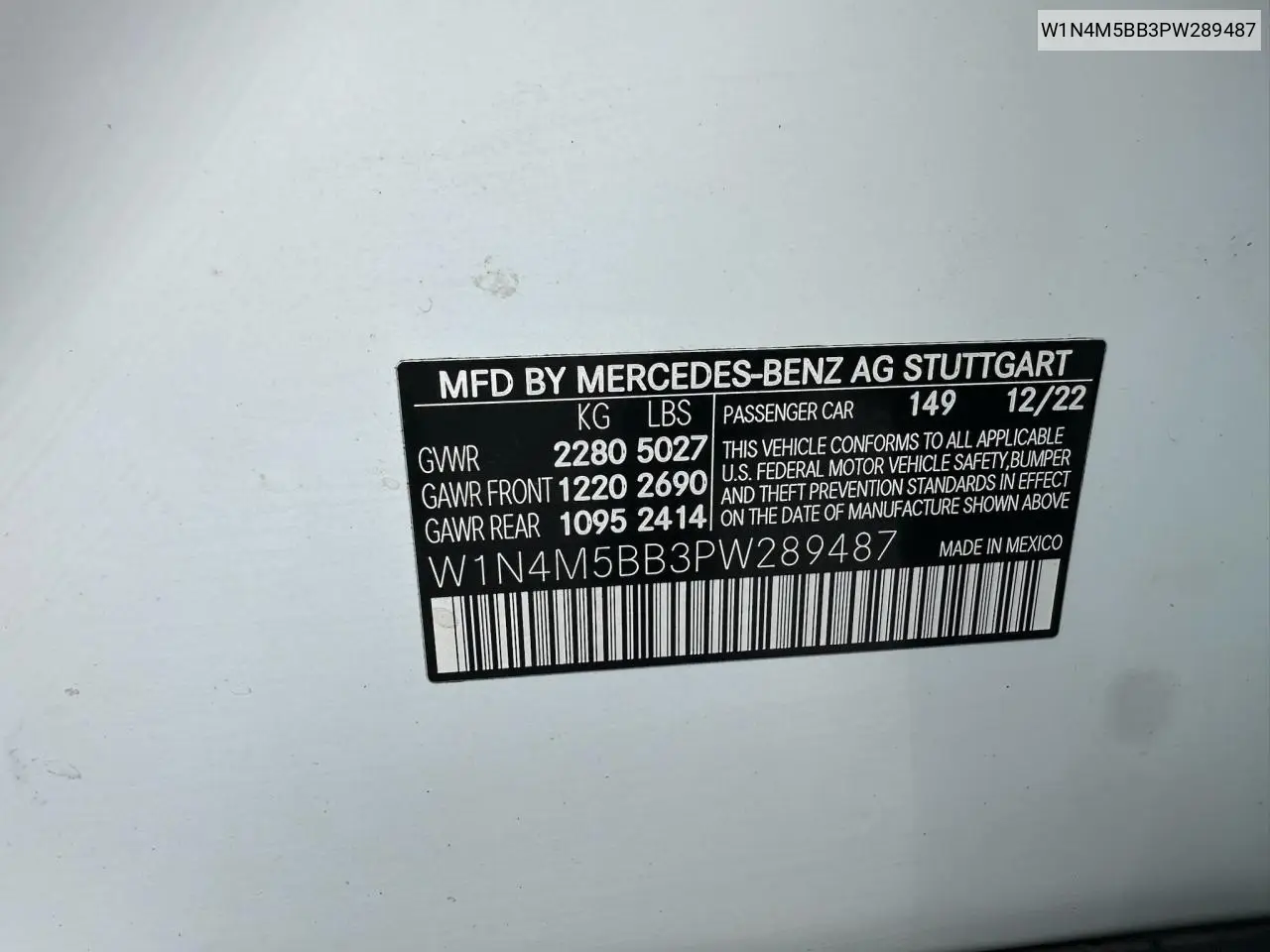 2023 Mercedes-Benz Glb Amg 35 4Matic VIN: W1N4M5BB3PW289487 Lot: 64725125