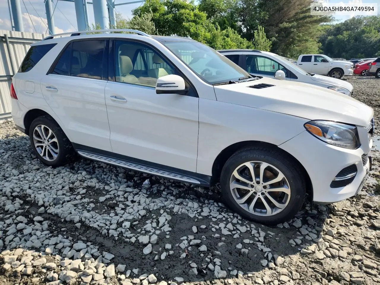2016 Mercedes-Benz Gle 350 4Matic VIN: 4JGDA5HB4GA749594 Lot: 65578495