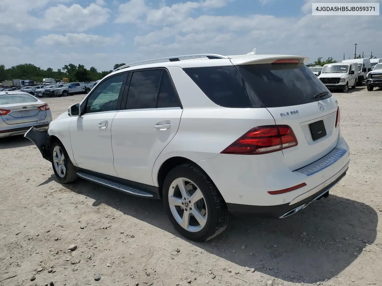 2018 Mercedes-Benz Gle 350 4Matic VIN: 4JGDA5HB5JB059371 Lot: 56865095