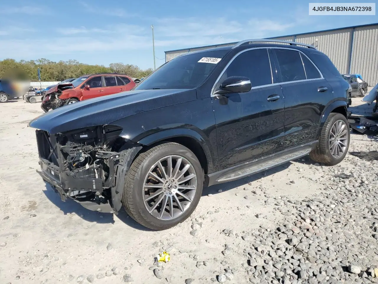 2022 Mercedes-Benz Gle 350 VIN: 4JGFB4JB3NA672398 Lot: 47185185