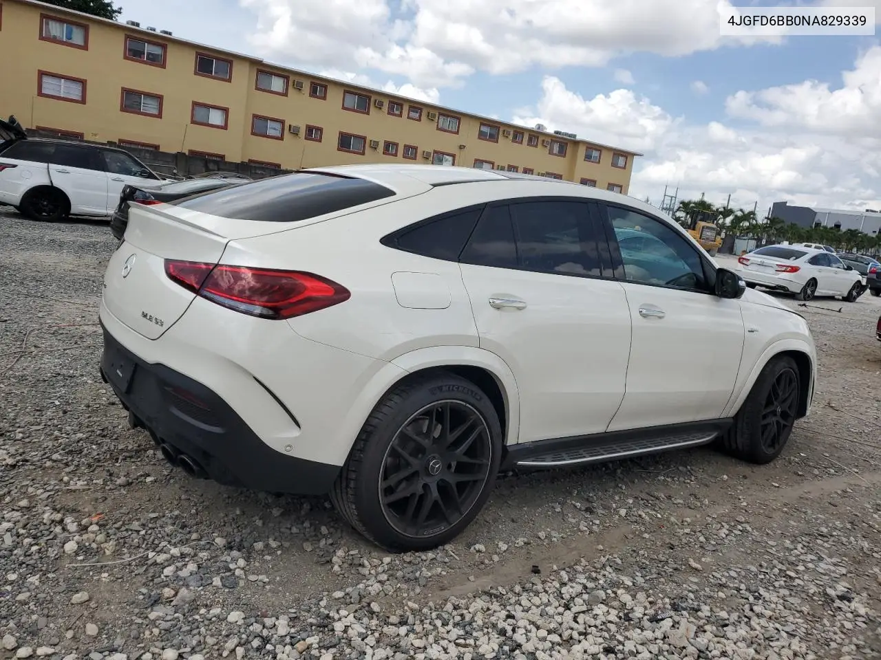 2022 Mercedes-Benz Gle Coupe Amg 53 4Matic VIN: 4JGFD6BB0NA829339 Lot: 58669565