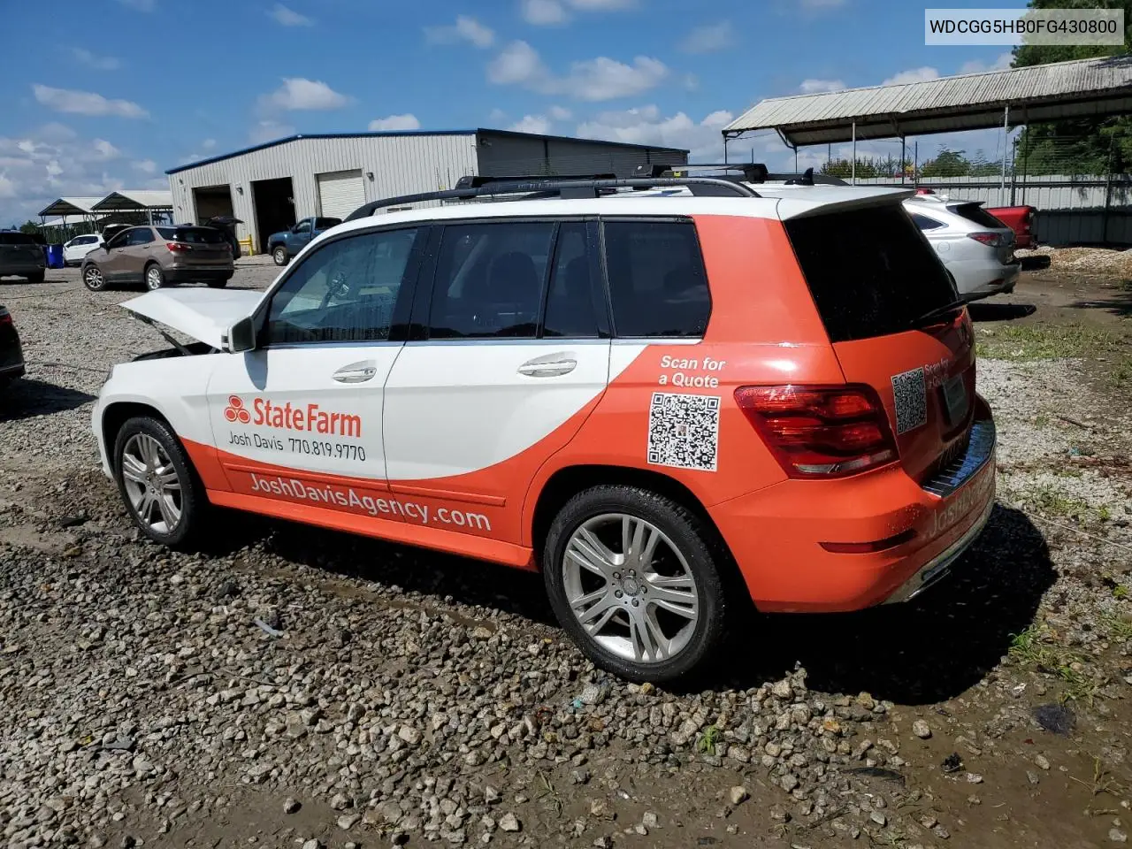 2015 Mercedes-Benz Glk 350 VIN: WDCGG5HB0FG430800 Lot: 62874475