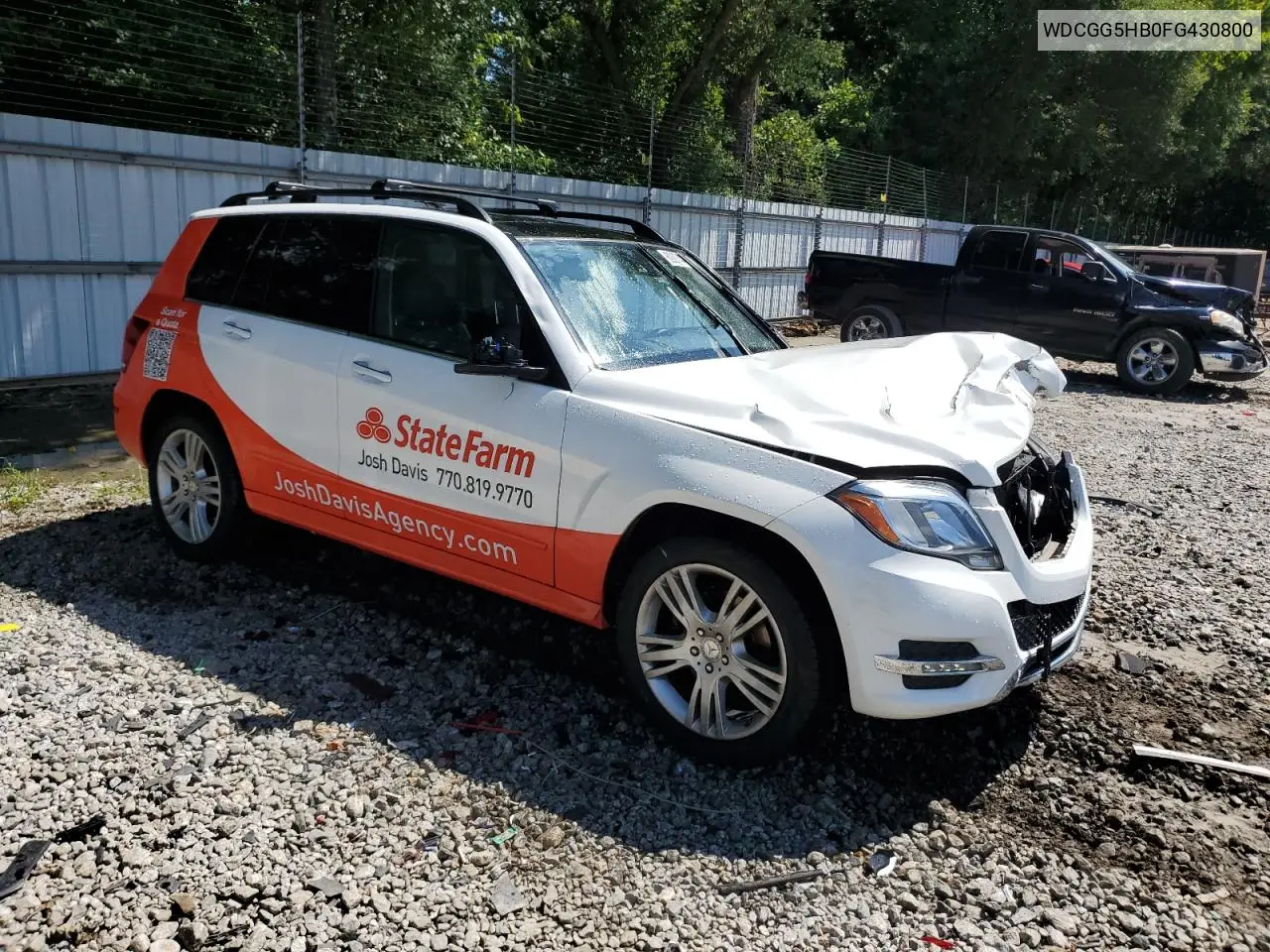 2015 Mercedes-Benz Glk 350 VIN: WDCGG5HB0FG430800 Lot: 62874475